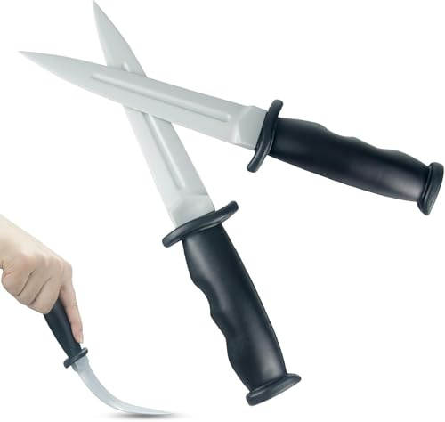 9.8 Realistic Rubber Dagger Prop Sword - Soft Safe Martial Arts Training, Cosplay & Halloween Accessory for 16+ Adults, Fake Weapon for Play Fighting