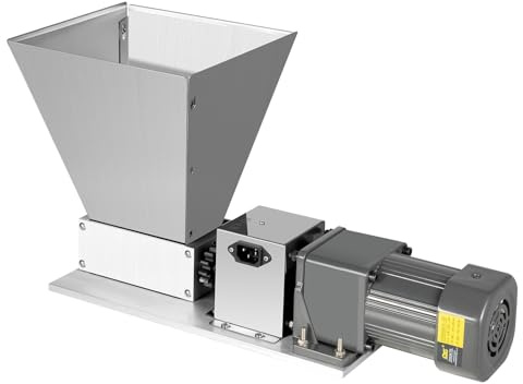 HOARLICN Exprimidor de avena, 220 V, 60 W, 4 L, 75 rpm, molinillo de cereales eléctrico ajustable, con 4 embudos para trigo, arroz, maíz