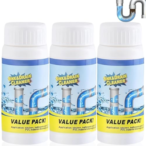 3PCS Powerful Drain Unblocker & Sink Unblocker,Fast Foam Toilet Cleaner,Drain Cleaner for Kitchen Bathroom Cleaning,Pipe Dr/edge Deodor/ant Cleaning Products,Pipe Dre/dge Deo/dorant
