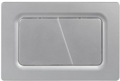 Mendorio Placa de Accionamiento WC, Compatible con Geberit, Sigma, UP300 y UP320, Función de Doble Descarga, Incluye Kit de Palanca de Descarga y Marco de Instalación. (Plata Mate)