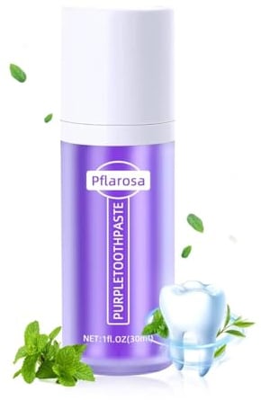 Purple Whitening Zahnpasta 30 ml – Lila Farbkorrektor Zahnpasta für weiße Zähne, gegen Zahnverfärbungen, sanfte Tiefenreinigung, Zahnschmelzschutz & frischer Atem