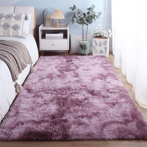 WCHENHUI Tappeto Salotto Pelo Lungo 230 x 300 cm Peluche Peli Tappeti Shaggy Morbido e Soffice Camera da Letto Moderno, Scendiletto, Stanza, Viola Rosa
