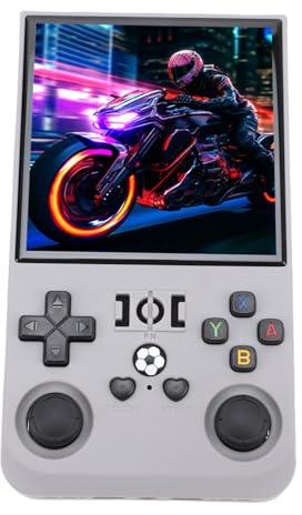 RASTKY Console de Jeu Portable Rétro avec Batterie 4000 MAh pour les Amateurs de Console de Jeu, Chipset RK3326 pour les Joueurs de Portables, écran de 4 Pouces pour les Voyages (GREY)