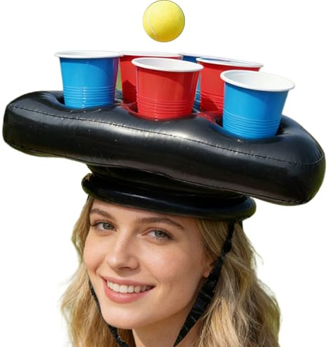 Porte-Flottant pour Piscine | Accessoire de Jeu Réutilisable en Forme de Chapeau,Support de Boisson Gonflable et Flottant,pour Bière, Soda, Eau, Jus, Citronnade et Fête Estivale dans Le Jardin