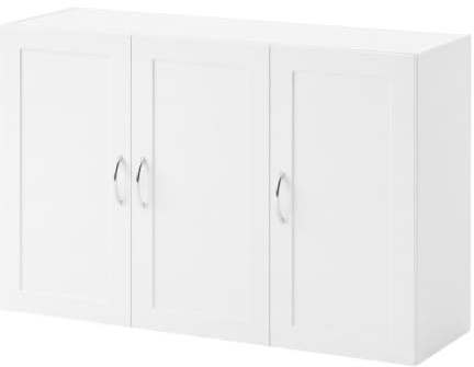 PURELLEL Badezimmerschrank, Hängeschrank Bad, 60x30x90 cm Weiß | feuchtigkeitsbeständige Melaminbeschichtung, Schmaler Hängeschrank mit verstellbaren Böden, KD Möbel für Bad & Flur