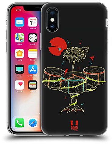 Head Case Designs Batteria Musica nelle Natura Custodia in Gel [Protezione di Grado Militare] Compatibile con Apple iPhone X/iPhone XS