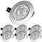 LED Einbaustrahler schwenkbar inkl. 6 x 5W Leuchtmittel GU10,600 Lumen,Kaltweiß LED Einbauleuchte 6000 Kelvin,120° Abstrahlwinkel,Deckeneinbaustrahler,6 er Pack 6000K Rund Metall Nickel Gebürstet