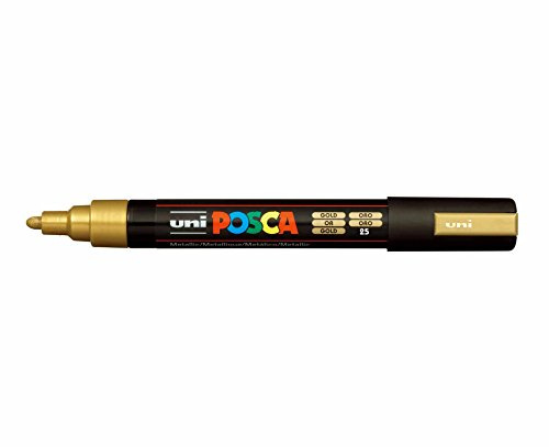 Uni Posca Marker Pen 1.8-2.5mm Bullet Tip PC-5M - Color: Gold