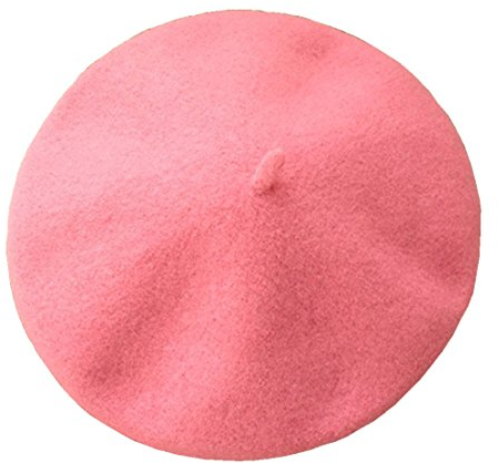 JOYHY Damen Solide Wolle Künstler Französisch Baskenmütze Hüte Rosa