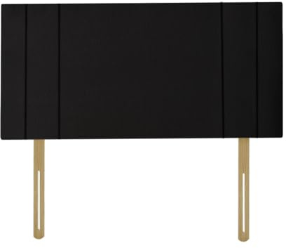 RIO Padded Lined Divan Bed Headboard | Chenille Fabric Super King size Headboard for bed frames | Elegant design wooden material headboards for beds (Black, 6ft Super King H-20inch)