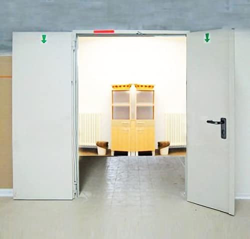 PORTA TAGLIAFUOCO PER MURATURA REI 120 ANTINCENDIO - MISURA 130X215 - (2 ANTE 90+40) SPINGERE DESTRA - SERRATURA E MANIGLIA