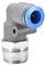 sourcing map Elbow Push to Connect Air Fittings 8mm Tube OD X 3/8PT Male Thread Pneumatic Quick Release Connectors Grey