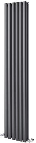 The Bath People 113098 Ingarsby 1200x472mm Double Vertical Radiator-Anthracite, Grey