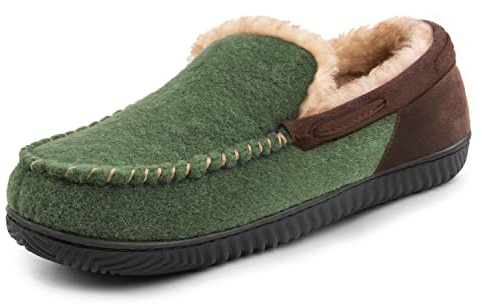 RockDove Men's Hearthfire Memory Foam Moc Slipper, Size 10 UK Men, Forest Green