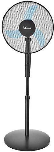 Ardes AR5EA41PB Easy 41PB PLUS - Ventilador de suelo (base redonda, 3 aspas, 40 cm, altura 130 cm, 3 niveles de velocidad), color negro