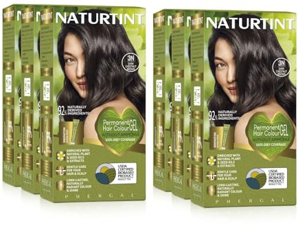 (SIX PACK) NATURTINT Permanent Hair Colour 3N Dark Chestnut Brown | Ammonia Free | Vegan | 100% Grey Coverage | Long Lasting Results