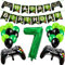 7th Birthday Decorations for Boys, Gaming Party Decorations Set for Gamers, Happy Birthday Banner Game Controller Balloons Black Green Balloons for Kids Teenagers Party Supplies