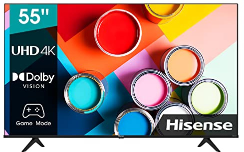 Hisense 55A6EG 2022 Series - Smart TV 4K UHD con Dolby Vision HDR, DTS Virtual X, Freeview Play, Alexa Built-in, Bluetooth (2022), Negro (Black), 55 Pulgadas