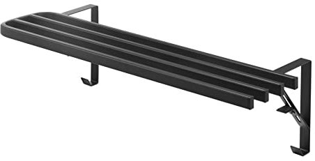 Yamazaki Industrielle Badezimmer Tür Handtuchhalter schwarz ca.B 22,6 x T 8,8 x H 17,0 cm (57,5 x 22,3 x 17 cm), Turm Badetuchstange, einfache Installation, Pyjamaaufbewahrung 6000
