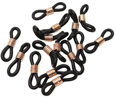 Générique 20 pièces or/argent cordon de lanière réglable connecteurs en caoutchouc sangle oeillets pour lunettes transparentes bande corde lunettes accessoires