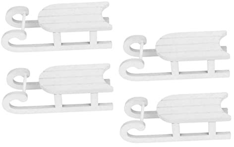 SAFIGLE 4stücke Teiliges Weißes Weihnachtsdeko Filigran Stehende Schlittenfigur Desktop-Ornament Festliche Tischdekoration Familie Und Freunde