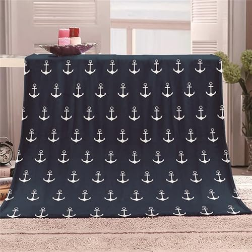 DUCATS Flanelldecke Anker Motiv 180 x 200 cm Überwurfdecke aus Flanell - Weiche und gemütliche Decke mit 3D - Gemütliche Bett - und Sofabezüge für Jungen und Mädchen TV-Decken