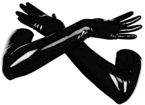 Palace Civet Latex Long Opera Gloves Unisex 0.4 mm Thickness Customised, black, Customized