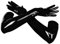 Palace Civet Latex Long Opera Gloves Unisex 0.4 mm Thickness Customised, black, Customized