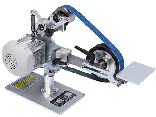 HarBin-Star Ponceuse à bande avec 2 bandes abrasives 550 W - Ponceuse électrique pour bois - Vitesse réglable - Pour métal et bois - Mini ponceuse à bande