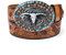 NociHah Western-Ledergürtel für Damen und Herren - Türkisfarbene Bullhead-Schnallen Cowboys Cowgirls Gürtel für Jeanshosen Hosen Deco (Braun) (Braun, 39.37Zoll/100CM)