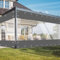 Transparente Plane mit ösen Wasserdicht 420g/m² PVC Abdeckplane Gewebeplane Windschutz Regenschutz für Garten Pavillon Terrassen Balkon Gewächshäuser (Grau, Höhe 2.4m x Breite 3m)