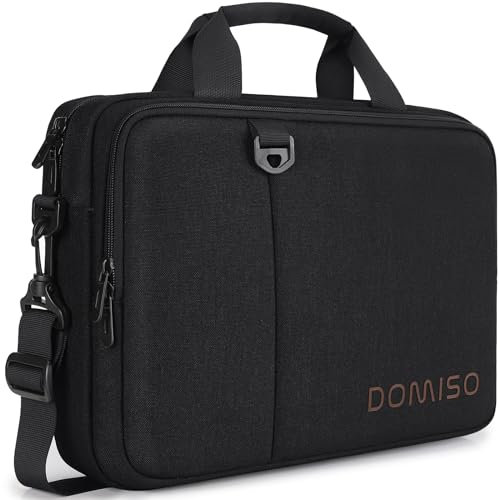 DOMISO 15,6 Pulgada Maletin Ordenador Portatil Funda Bolsa portatil Impermeable para 15.6 ASUS ZenBook Chromebook 15/HP Pavilion 15 Envy 15/ Ideapad ThinkPad/Legion 5 Gen 6,Negro
