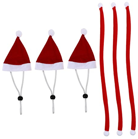 minkissy 1satz Weihnachtskostüm Für Haustiere Teiliges Set Mit Verstellbarem Weihnachtsmann-Hut Und Schal Für Kleine Tiere Für Festliche Anlässe Und Dekoration
