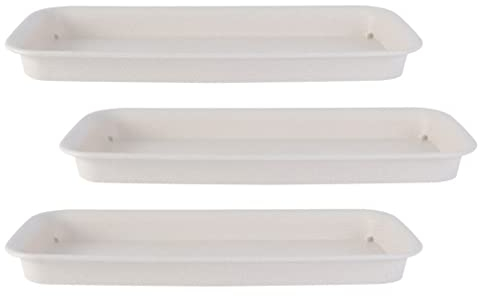 Tofficu Paquet De 3 Plateaux D'égouttement Rectangulaires en Plastique pour Soucoupes De Plantes De 8. 25X3. 34 Pouces Soucoupes De Pots De Plantes en Plastique Solide Plateau De Plantes