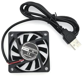JZK 60x60x10 mm DC 5V USB mini ventilador con cables, 6010 pequeño ventilador silencioso 60mm ventilador USB de impresora 3D, Ventilador CC sin escobillas 6cm 5 V Ventilador CPU caja PC
