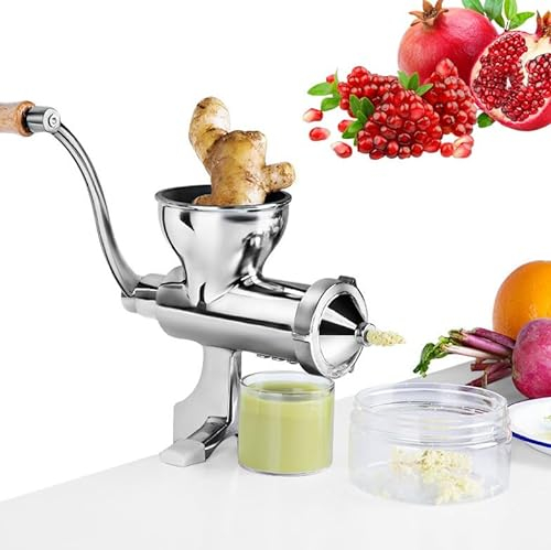 YhsPkh Manual Wheatgrass Juicer - 8.6cm Diameter, 304 Stainless Steel, Household Juicer, Suitable for Wheatgrass, Lemon, Fruit, Vegetable, Ginger