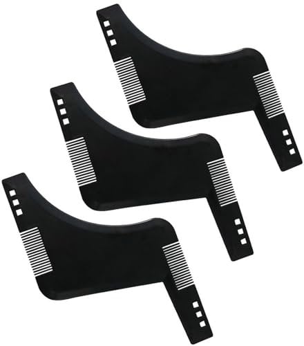 Bartschablone,3 PCS Bartpflege Bartformen Bartformen für Kinnbart Koteletten Hals Bart Konturen Schablone Fachmann Bart Schablone für Kinnbart Koteletten Hals Bartkamm Stylingtool