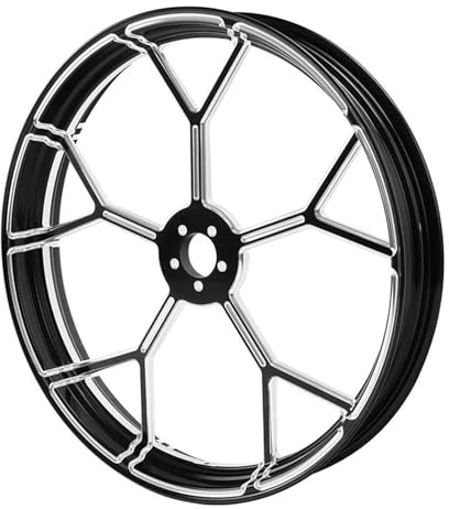 Für Harley Für Touring Für Road King Für Road Glide Für FLHX 2008-2022 Motorrad Vorderrad Felge Nabe Single Dual Disc Stahlfelge Hinterradnabe Radfelgen Kreis Nabe(Size:18 inch Dual Disc)