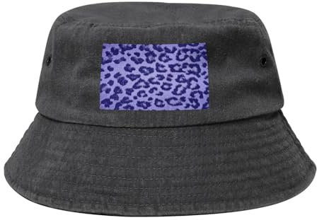 KEDDJI Lila Fell mit Leopardenmuster, Bucket Hat Erwachsene Fischerhut Läufermütze Fischerhüte Sonnenhut