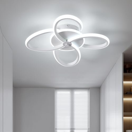 KUKAK Deckenleuchte,32W LED Deckenlampe, 6000K Modern Kreative Minimalistische Deckenlampen,Deckenbeleuchtung Lampen für Balkone Flurgarderobe Schlafzimmer Badezimmer Flur Küche Gang Balkon Weiß