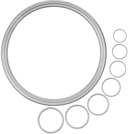 O-Ringe aus Metall, 12 Stück, mit Ø 20 mm Innendurchmesser, Silber-farben, 2 mm starker Ring, O Ring geschlossen ohne Öffnung, ORinge aus vernickeltem Stahl, nicht offen Metallring Schnalle Gurtband