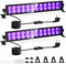VAYALT UV Schwarzlicht Lamp, 48W USB UV LED Schwarzlicht Lamp 385-400 Black Light Bar, UV Licht Röhre mit Schalter für Disco, Glow Party, Party Zubehör-2pcs