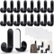 Garnirise Self Adhesive Hooks, 18 Pcs J Shaped Sticky Hooks Extra Wall Hooks, Heavy Duty Stick On Hooks for Hanging Keys, Towels, Bathroom Kitchen Use Wall Hangers Without Nails, Black