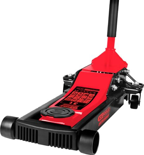 KS Tools 160.1035 Performance Hydraulischer Stahl-Wagenheber, 3000 kg, flach, Hubhöhe: 85-510 mm