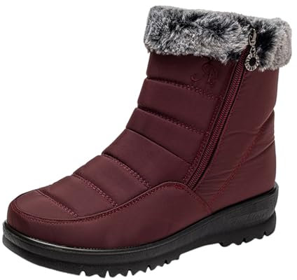 Generisch Schneestiefel Herren Gefüttert Und Wasserdicht, Stiefeletten Herren Mit Reissverschluss, Wanderstiefel Leichtgewichts Trekkingstiefel Rutschfest Outdoorschuhe Bequeme Schneeschuhe