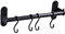 Kalastussaari Aluminum 12 Inch Wall Mounted Pot Rack with 4 Hooks, Black, Standard Size, Easy Wall Mount Installation, Kitchen, Small Kitchens, Apartments, Dormitories, Bathrooms, Offices, Hotels