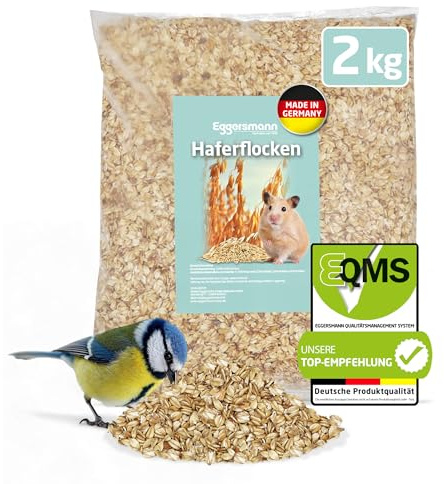 Eggersmann volaris Farine d'avoine 2 kg – Nourriture pour oiseaux sauvages – Flocons d'avoine idéaux également comme nourriture pour les hérissons, les lapins et les rongeurs – Nourriture pour oiseaux