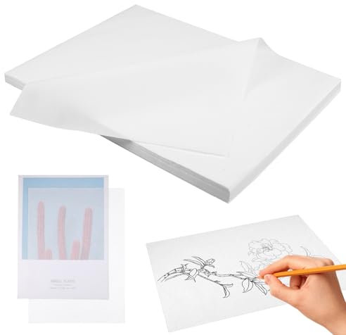 500 Fogli Carta da Lucido, Carta Trasparente Disegno (29,7x21 cm), 17 g/m² Carta Lucida A4 per Disegno per Tracciare, Disegnare, Fotocopiare, Confezionare Regali, Mazzi Di Fiori, Riempire Sacchetti