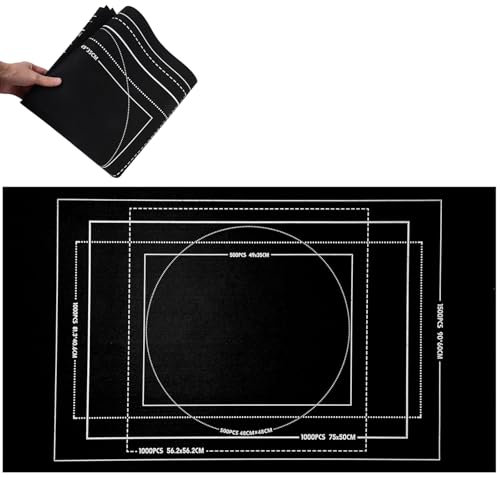 Tapis puzzle 1000 pièces Tapis puzzle Tapis de puzzle, tapis de puzzle pour puzzle jusqu'à 1500, accessoires de puzzle portables, rouleau de 1000 pièces de rangement (noir)