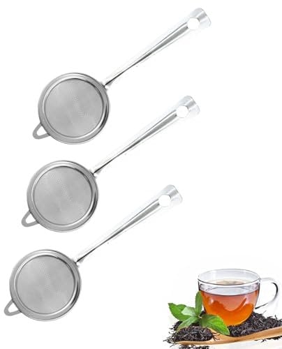 3 Pcs Small Sieve Mini Sieve Fine Mesh Strainer for Filtered Tea, Coffee, Cocktails, Juices